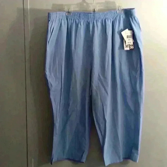 "JENO NEUMAN "NWT Light Blue Short Length Capri Pants Size 24W‎ Petites - Picture 1 of 5